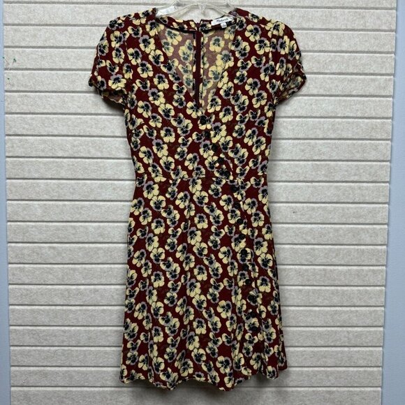 Madewell Dresses & Skirts - Madewell Floral Wrap Dress Short Sleeve Red Multicolor Size 0